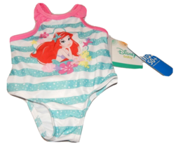 Baby Girls Swimsuit Princess Ariel Size 3/6 Months NEW Little Mermaid One Piece - £13.66 GBP