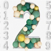 PartyPop Number Frames - Vibrant Mosaic Balloon Numbers for 2nd Birthday Decorat - £35.92 GBP