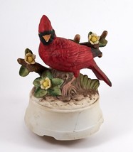 Milano Porcelain Music Box- Sculpture Red Cardinal by Edna Mann Vintage - $12.99
