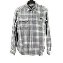 Polo Ralph Lauren Shirt Boys XL (18-20) Blue Gray White Plaid Button-Up VTG - £14.70 GBP