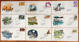 Worldwide 1976-1979 Wildlife Very Fine 9 X Fdc + 9 Card Diferent Country Set# 4 - £6.32 GBP