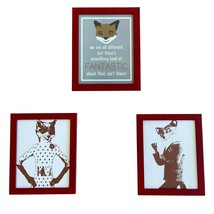 x3 Fantastic Mr. Fox Art Prints in Red Frames 13 x 16 inch each - £99.15 GBP