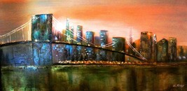 Z.Rubin-&quot;Manhattan at Dusk&quot;-ORIG Acrylic Painting/Gall Wrapped Canvas/60... - £784.48 GBP