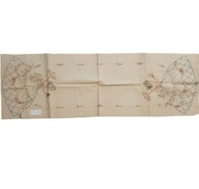 Vintage Dresser Scarf Unfinished Embroidery Lady Parasol Butterfly - £26.06 GBP