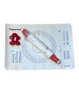 Tupperware Red Rolling Pin + Mat Pastry Sheet Berry Bliss + Cookie Cutte... - €24,75 EUR