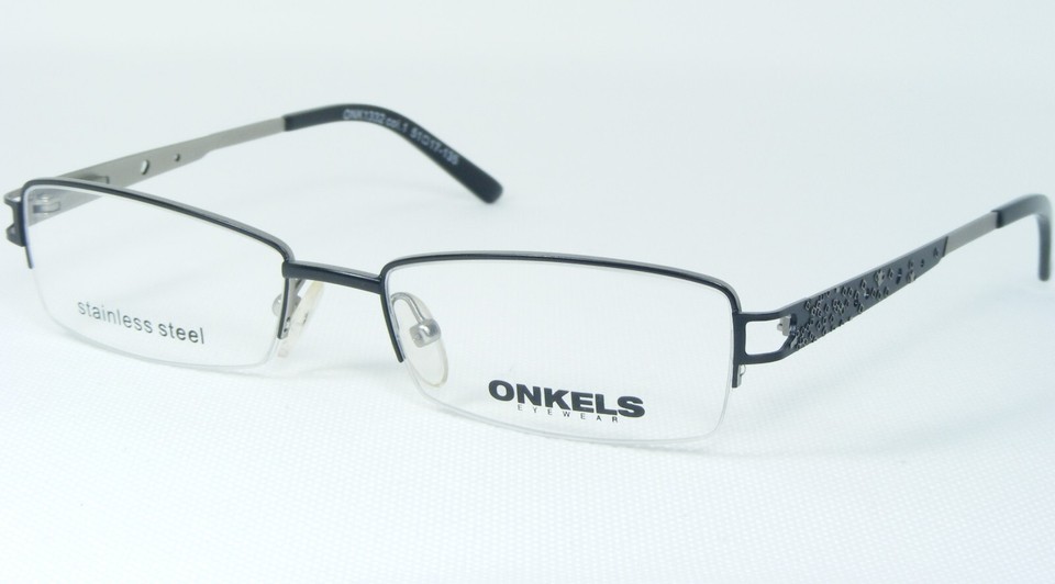 ONKELS ONK1332 col. 1 BLACK /SILVER UNIQUE EYEGLASSES GLASSES FRAME 51-1... - $58.88 ONKELS ONK1332 col. 1 BLACK /SILVER UNIQUE EYEGLASSES GLASSES FRAME 51-1... - $58.88