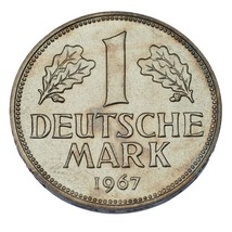 1967-D Germany 1 Mark Coin (BU Condition) Munich Mint KM 110 - $49.33 CAD