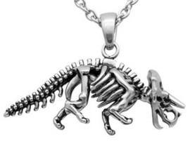 Controse Triceratops Skeleton Dinosaur Bones SST Steel Pendant Necklace CN149 - £19.24 GBP