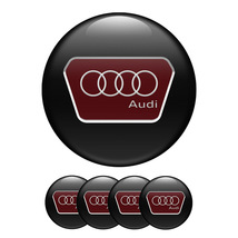 Set 4 Audi  Top Quality Emblem Domed Center Wheel Hub Cap Silicone Sticker - £7.50 GBP+