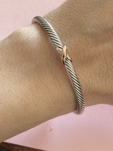 David Yurman x bracelet  4mm Bracelet With 18K ROSE Gold SMALL  - £216.40 GBP