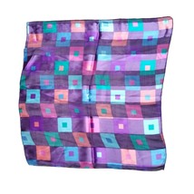 Lightweight Womens Scarf Purple Geometric Square Pattern Neck Fashion Ac... - £7.78 GBP