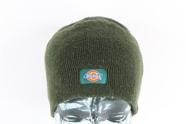 Vintage Distressed Dickies Spell Out Box Logo Knit Winter Beanie Hat Cap Green - £23.70 GBP
