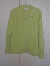 Christopher &amp; Banks Ladies Ls Zip Green Stretch JACKET/TOP-XL-NWOT-NICE-ROLLUP - £8.92 GBP