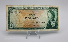 East Caribbean States 5 Dollars 1965 (ND)  Circulated ~ P-14b - $14.84