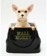 CHIHUAHUA IN PURSE MALL MONEY BANK 8&quot;H CERAMIC FIGURINE WORLD CUTEST - $41.15 CAD