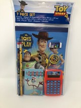 Disney Pixar Toy Story 4 7 Piece Calculator Notepad Stationery Kit Forky A21 - £9.55 GBP