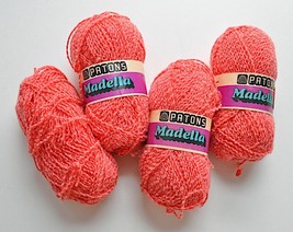 198g Lot 4 Patons Madella Yarn Acrylic Wool Blend Pink Washable Two-tone VTG - £14.67 GBP