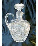 Signed HAWKES Brilliant Cut Crystal Whiskey Jug Decanter Handle Stopper ... - £278.09 GBP