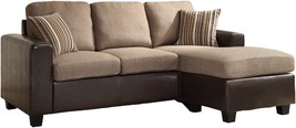 Slater Two Tone Reversible Chaise Sofa, Brown, From Homelegance. - $959.93