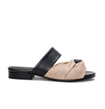 Vegan sandals backless flat open-toe smart sleek organic fabric breathable lined - £87.66 GBP