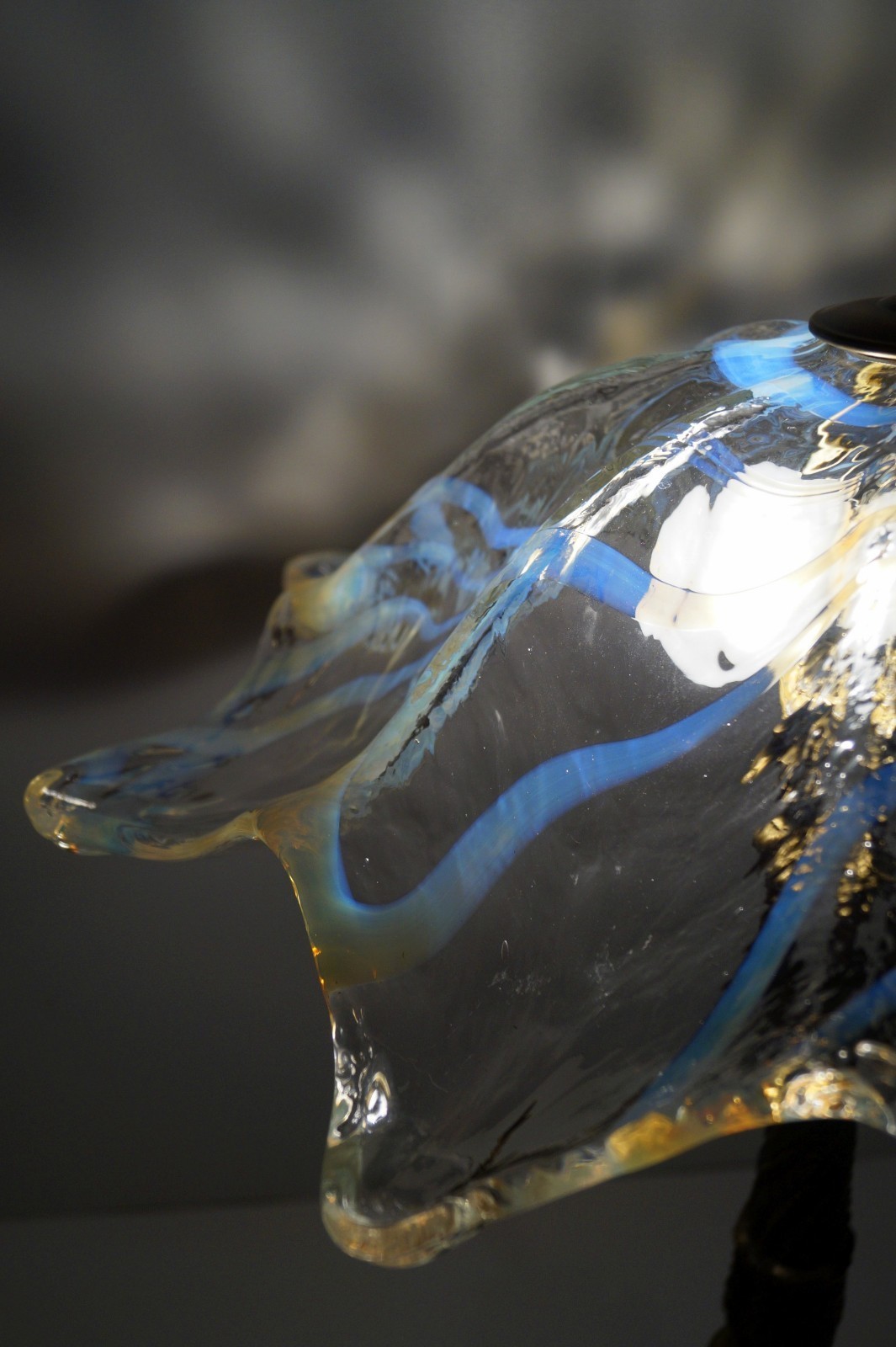 Très Grand Elegante Art Nouveau Lampe de Cuivre Pièce Unique 1940 Löwenköpfe Item image 4