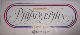 Vintage Philadelphia Bicentennial Guide Map From Bell of Pennsylvania 1976 - £5.49 GBP