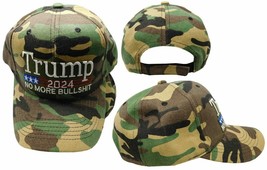 Trump 2024 No More Bull$Hit Woodland Camouflage Adjustable Embroidered C... - £17.24 GBP