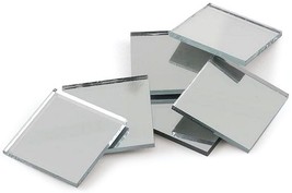 5 Mirror Tile Squares 3&quot; x 3&quot; inch Square Shape Real GLASS Craft MIRRORS... - £16.90 GBP