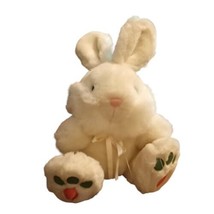 VTG Main Joy White Easter Bunny Rabbit Green Orange Plush Stuffed Animal Toy 9” - £15.65 GBP