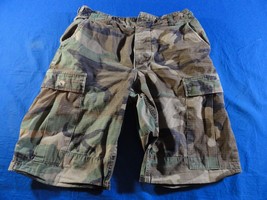 USGI MILITARY ISSUE BDU WOODLAND CAMO HOT WEATHER HW COMBAT CARGO SHORTS... - £12.84 GBP