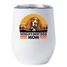 World&#39;s Best Basset Hound Dog Mom Wine Tumbler 12oz Cup Gift For Dog Pet Lover - £17.84 GBP