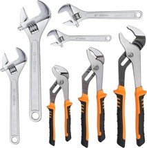 7-Pack Adjustable Wrench &amp; Joint Pliers,Tongue and Groove Plier Set with - $69.28