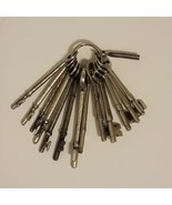 Vintage Lot Of 14 Old Antique Skeleton Keys 13 Solid Barrel / 1 Hollow -... - $76.66 CAD
