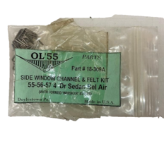 Ol&#39; 55 Parts Side Window Channel &amp; Felt Kit #18-309A x25 Clips - £7.52 GBP