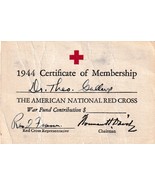 Vtg. 1944 American National Red Cross Membership Card Certificate of Mem... - $17.77
