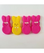 Peeps For Pets Vinyl Squeak Toy Lot Dress Up Pink Yellow Flower Bunny Do... - £13.78 GBP