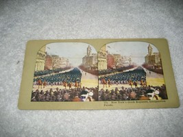 Antique Stereoview card New York&#39;s Crack Regiment Inauguration Parade 1900s - £11.82 GBP