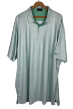 Byron Nelson 2XL Polo Shirt Green White Dri Fit Stretch Slinky Knit Mens... - £29.08 GBP