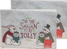 2 Tapestry Placemats, 13&quot;x19&quot;, Christmas,Snowmen, Tis This Season To Be Jolly,Hc - £10.85 GBP