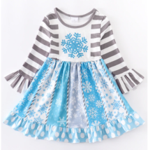 NEW Boutique Snowflake Girls Christmas Panel Twirl Dress - £5.10 GBP+