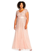 Adrianna Papell New Women&#39;s Long Dress with Cap Sleeves in Blush   20   ... - $324.63 CAD