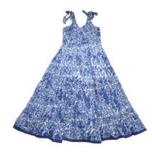NWT Free People Kikas Print  Midi in Ivory Blue Floral Cotton Tank Dress M - £81.19 GBP