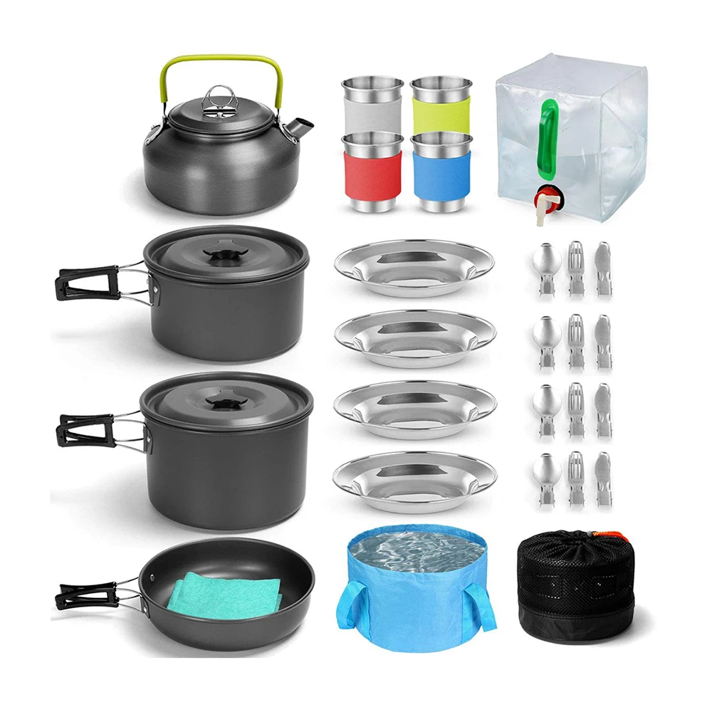 29PCS Portable Outdoor Cookware Set 4-5 Person Camping Picnic Cooking Tools With - £115.08 GBP