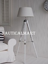 White wooden tripod floor Lamp - £147.18 GBP