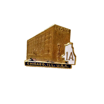 Chicago Illinois Dist 1A Lions Collectible PIN Gold Building Blue Enamel... - $7.75