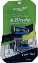 Equate The Stylish 3 Blade Disposable Razors for Men Double-coated Blade 3 Count - £7.75 GBP