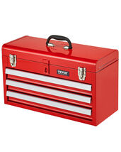 VEVOR 20.5" Metal Tool Box 3 Drawers EVA Liners Ball Bearing Lock Powder... - $57.99