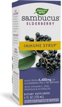 Nature's Way Sambucus Immune Elderberry Syrup, Herbal Supplement with Zinc - $16.47