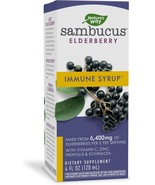 Nature&#39;s Way Sambucus Immune Elderberry Syrup, Herbal Supplement with Zinc - £13.19 GBP