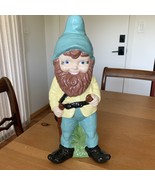 Vintage 12&quot; Ceramic Garden Gnome 1980s Glazed Dwarf Elf Statue Yard Art - €38,90 EUR